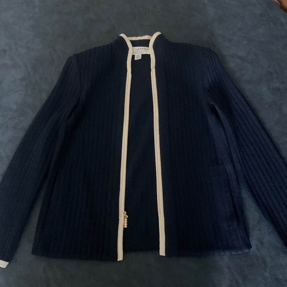St John Ribbed Navy Jacket
